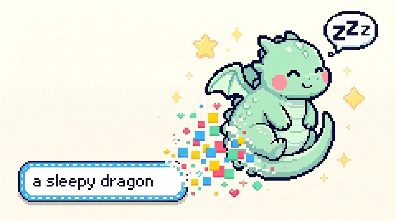 Pixfun AI studio turning a text prompt into pixel art