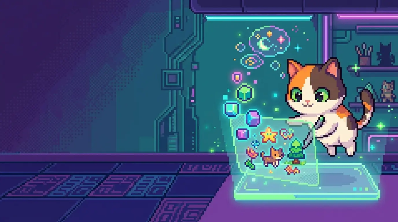 Pixfun AI studio turning a text prompt into pixel art