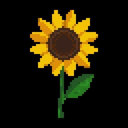 Sunflower pixel art coloring page